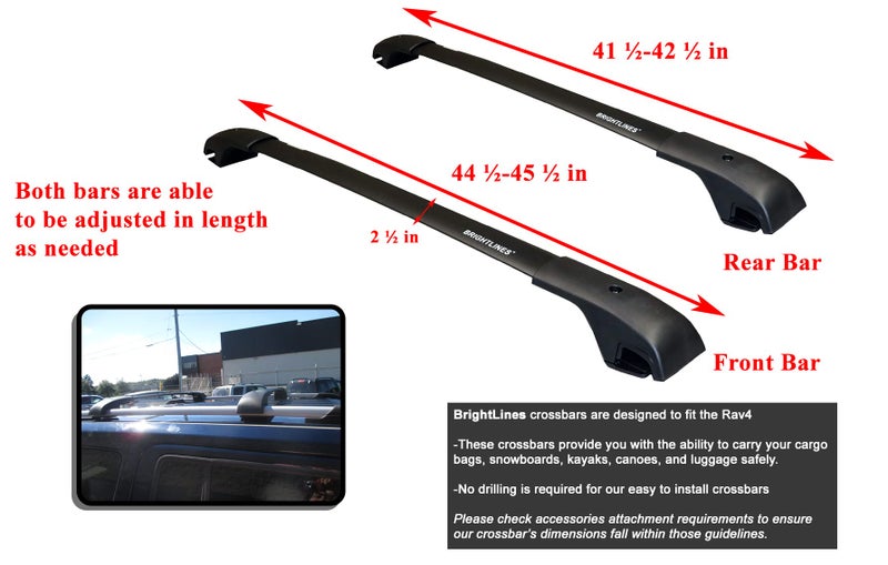 BRIGHTLINES حامل سقف برايت لاينز أيرو بارز متوافق مع تويوتا RAV4 2013-2018 - Image 2